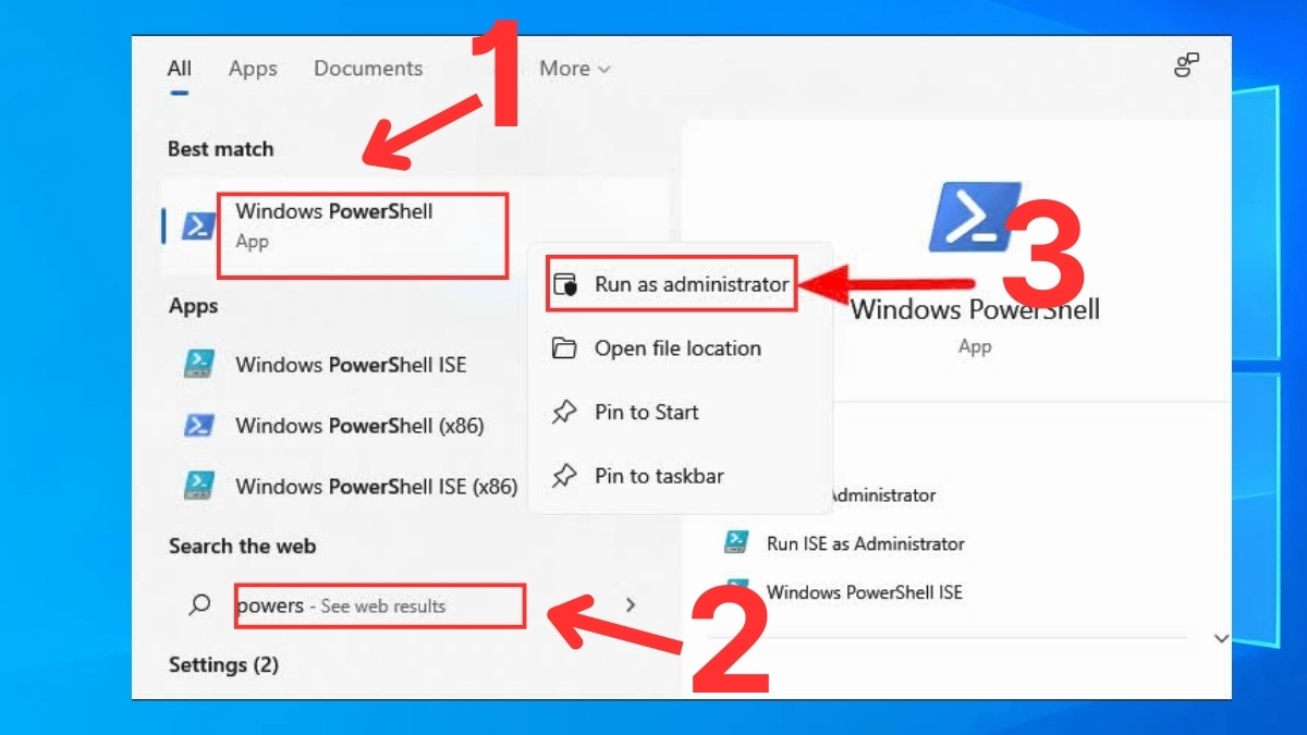 Kiểm tra RAM máy tính bằng PowerShell bước 1