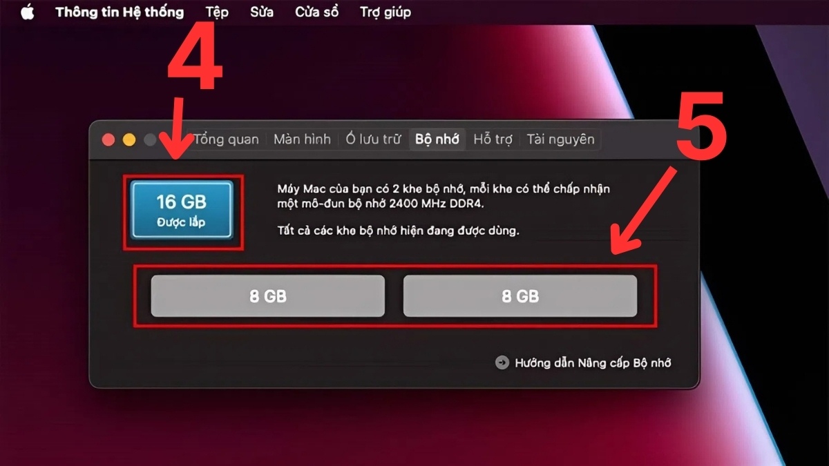Cách kiểm tra RAM máy tính Macbook bước 3