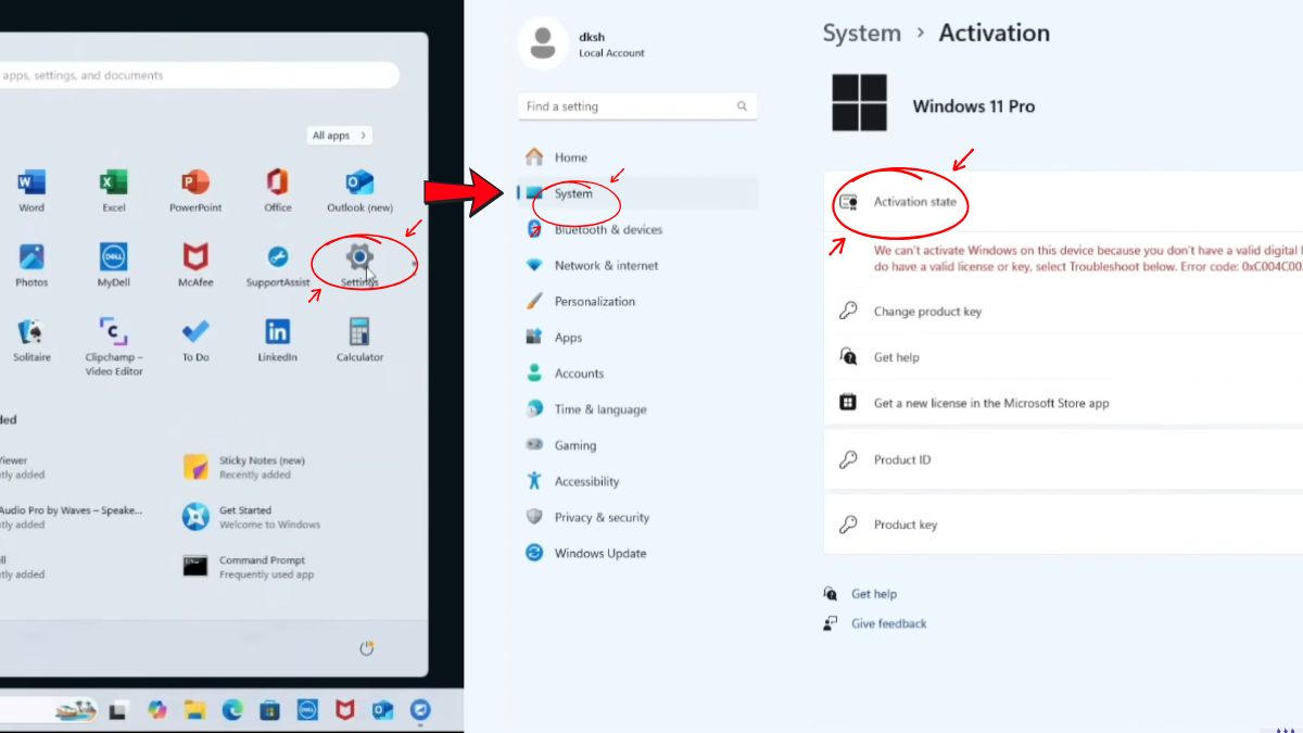 Trên Windows 11 vào Settings chọn System