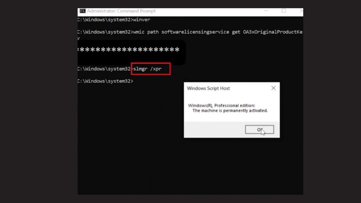 Sử dụng lệnh CMD check Win bản quyền chi tiết bước 2