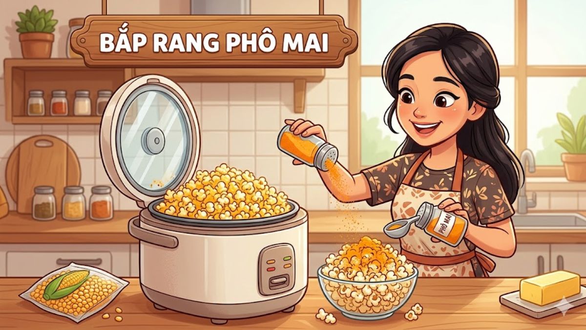 Bắp rang phô mai siêu cuốn 