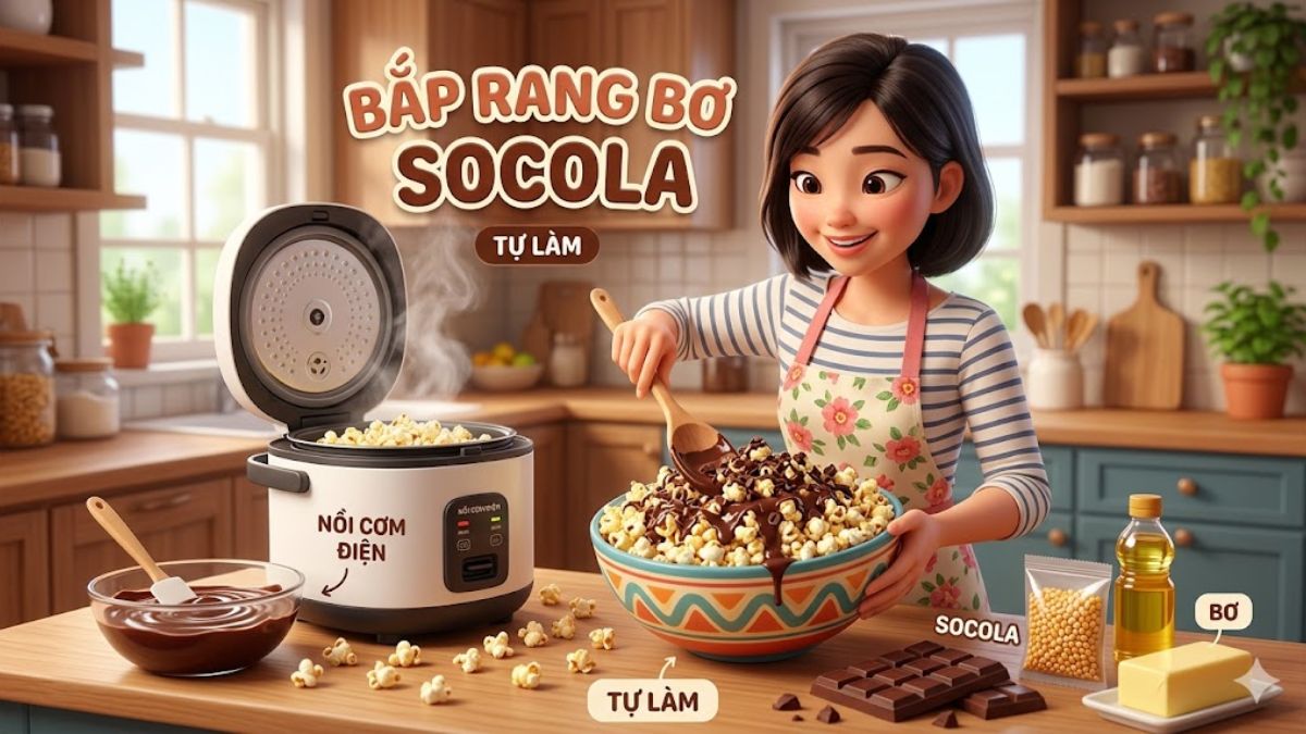 Bắp rang bơ socola lạ miệng