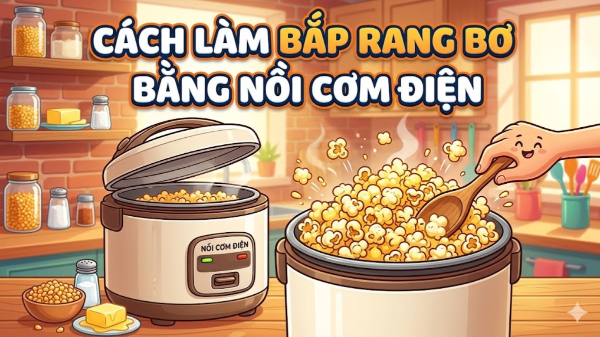 Cách làm bắp rang bơ bằng nồi cơm điện tại nhà, giòn ngon như rạp