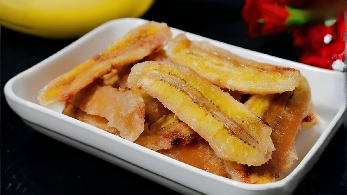 Thành phẩm chuối sấy bằng nồi cơm điện thơm ngon