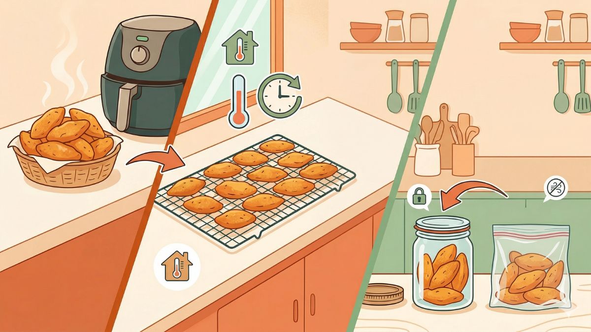 Cách bảo quản khoai lang kén sau khi chiên