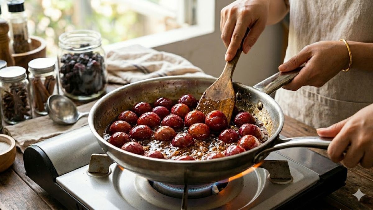 Sên mận trước khi sấy