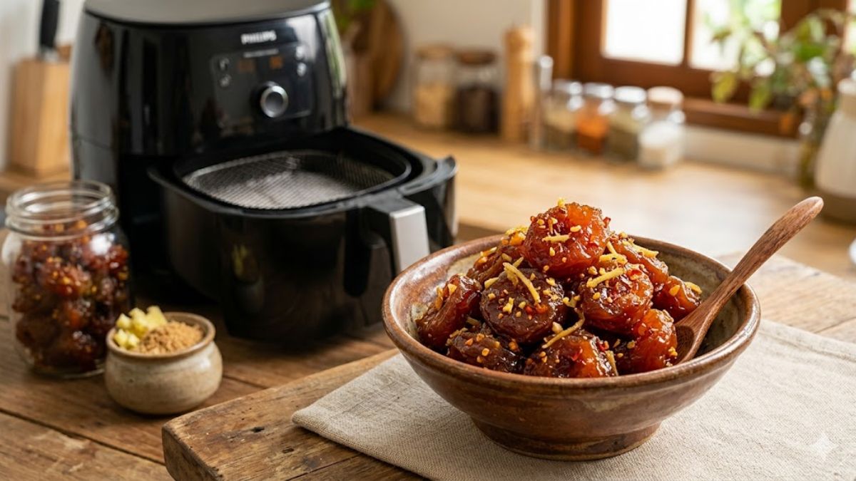 Thành phẩm ô mai mận bằng nồi chiên không dầu