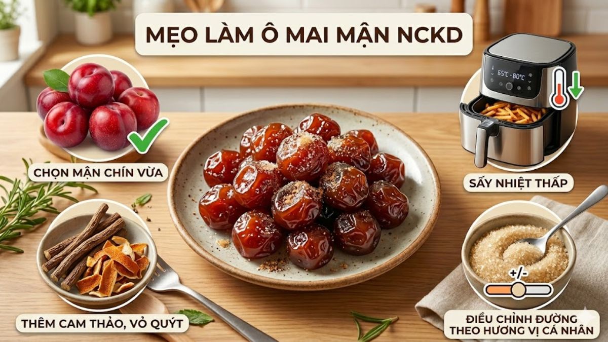 Mẹo làm ô mai mận bằng nồi chiên không dầu ngon hơn