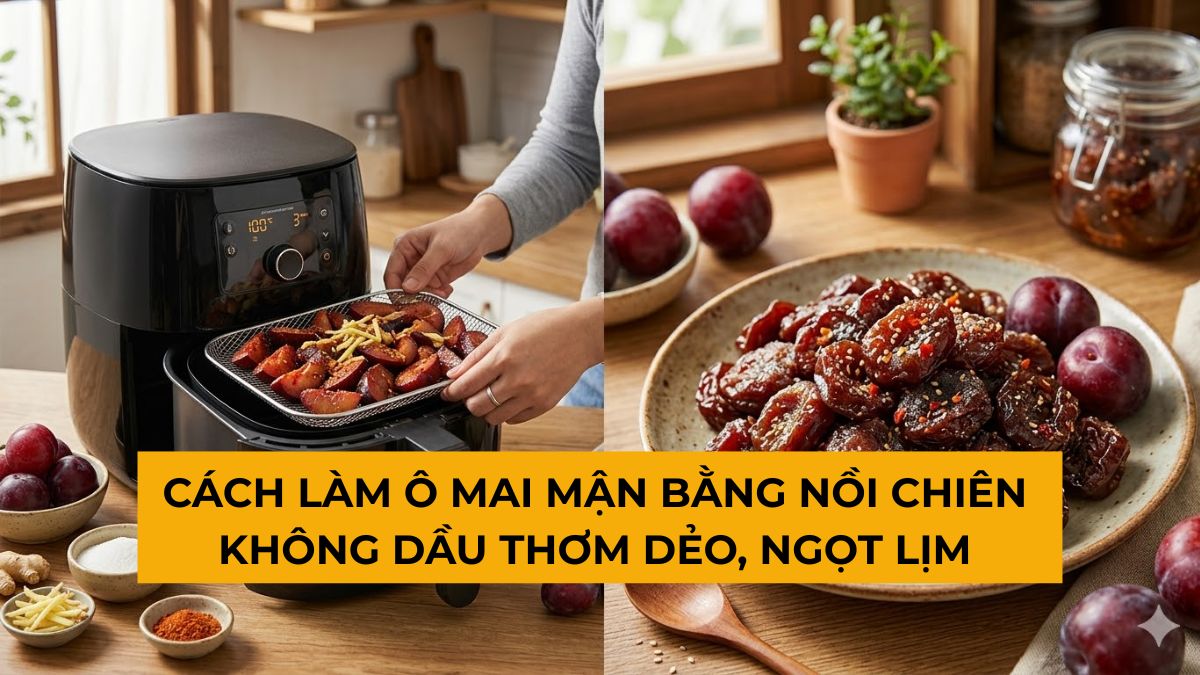 Cách làm ô mai mận bằng nồi chiên không dầu thơm dẻo, ngọt lịm