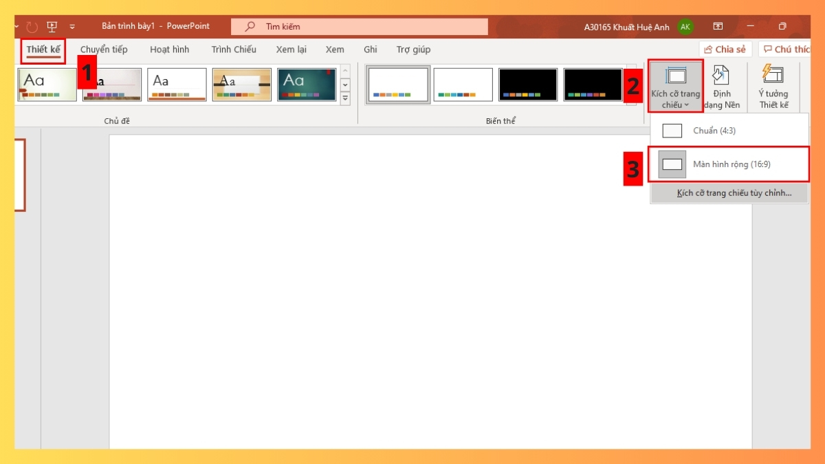 Hướng dẫn cách làm Poster bằng PowerPoint trên máy tính chi tiết bước 1