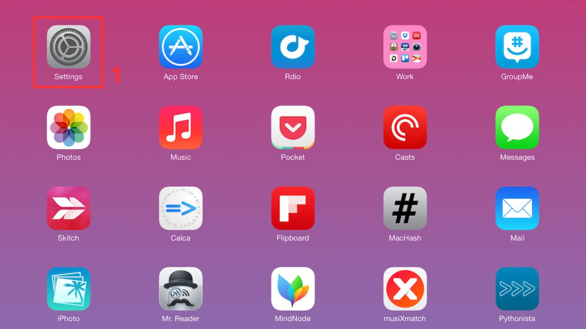 Cách khởi động lại iPad trong phần cài đặt bước 1