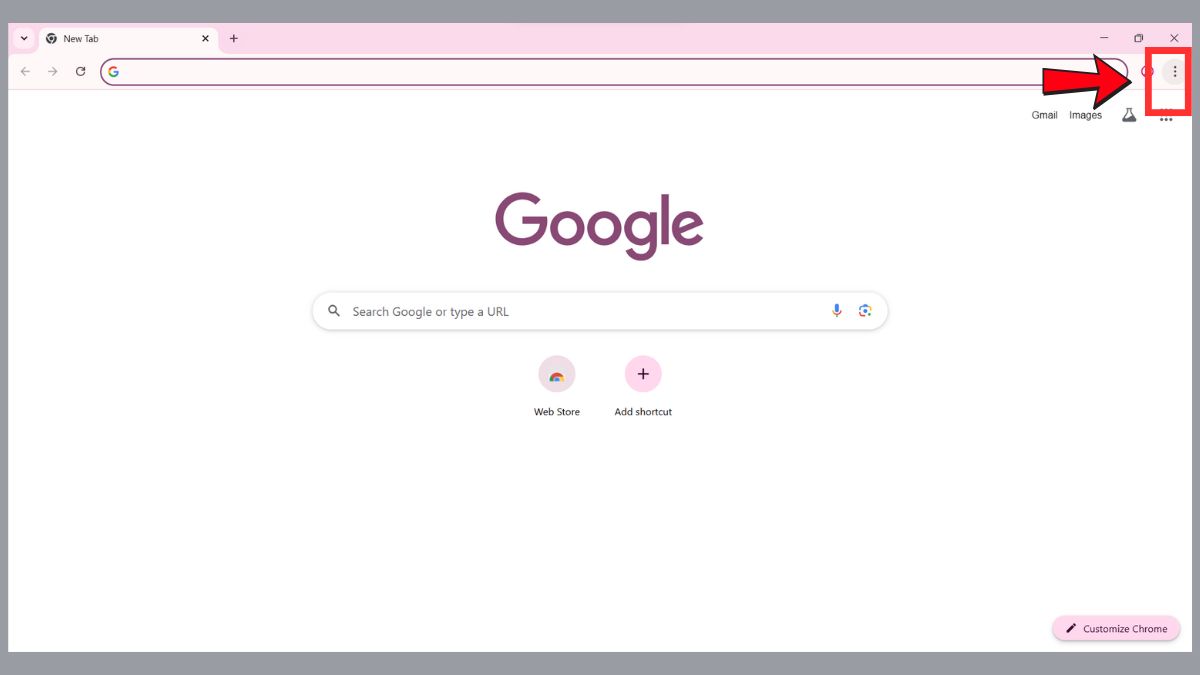 Mở tab ẩn danh trên trình duyệt Chrome bước 1