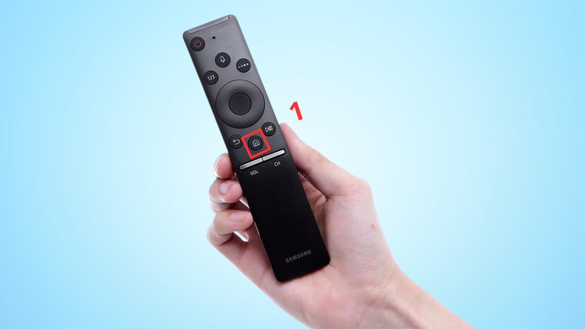Cách mở YouTube trên tivi Samsung bằng remote bước 1