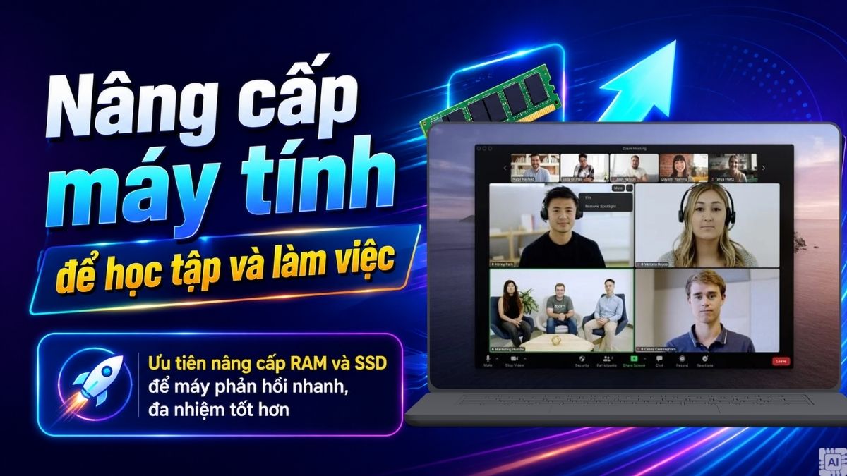 Nâng cấp máy tính để học tập và làm việc