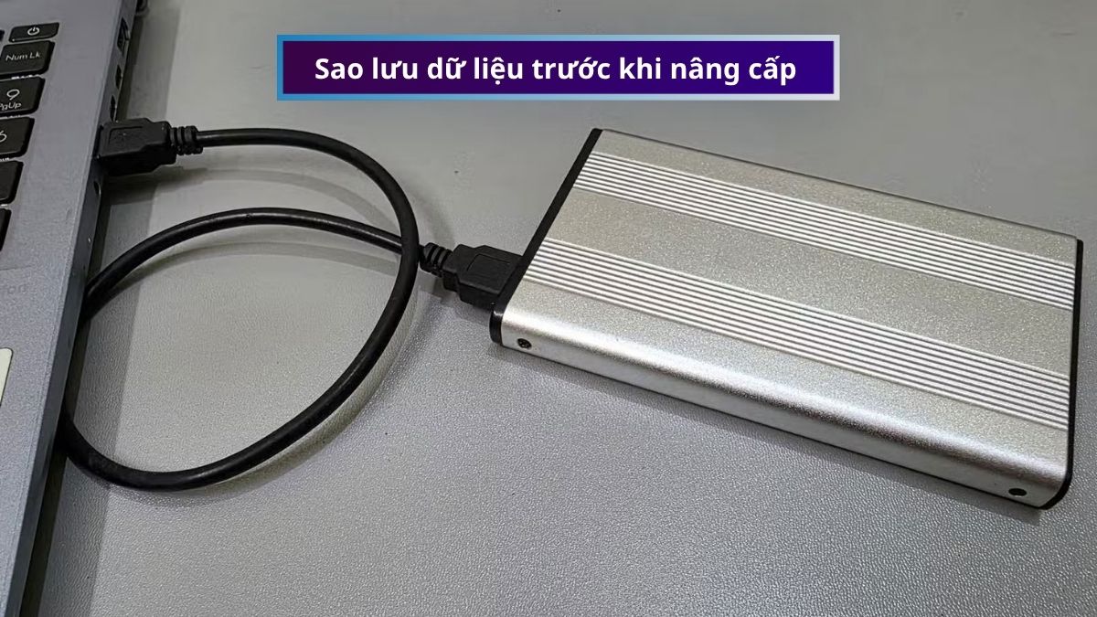 Sao lưu dữ liệu trước khi nâng cấp