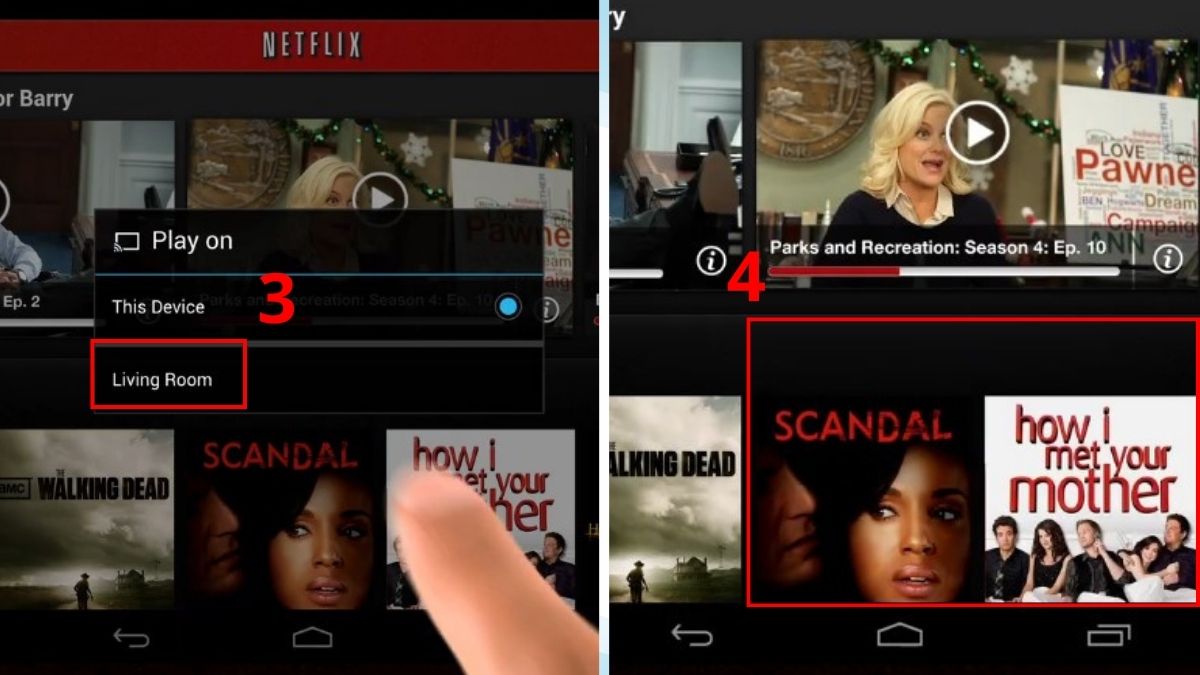 Cách phát Netflix từ smartphone lên TV bằng Chromecast bước 3 (Hình minh họa)