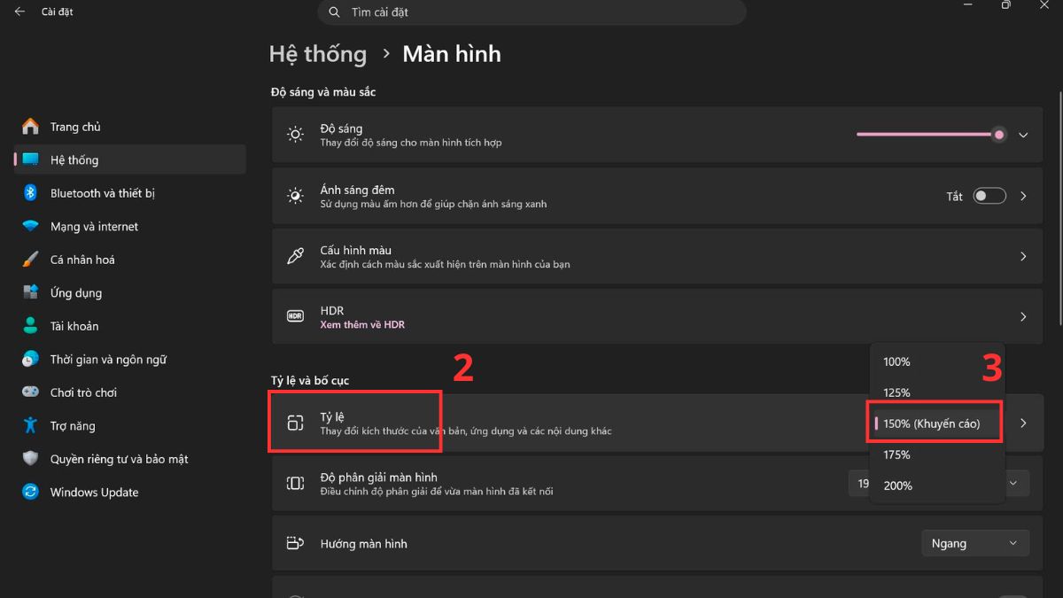 Khôi phục mức zoom mặc định trên Windows bước 2