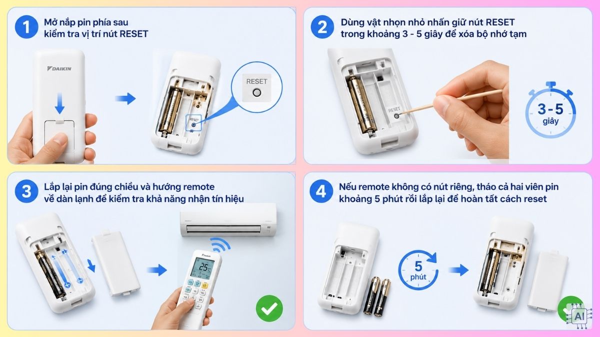 Cách reset remote máy lạnh Daikin