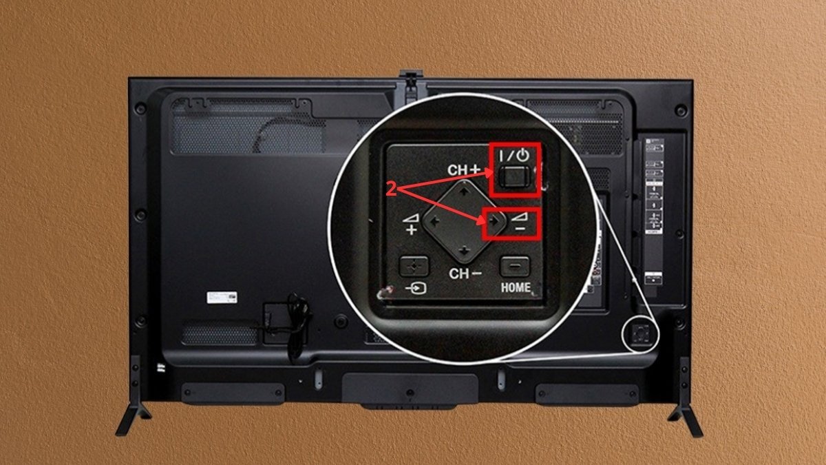 Các bước khôi phục cài đặt gốc trên tivi Sony bằng phím cứng bước 2