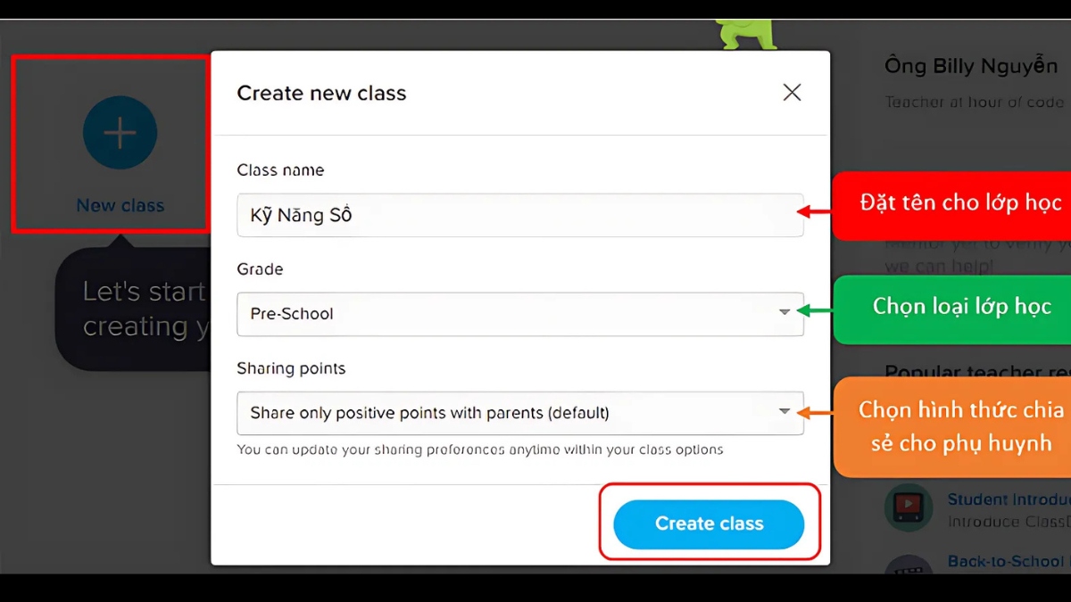 Hướng dẫn chi tiết cách sử dụng ClassDojo bước 2 (Hình minh họa)