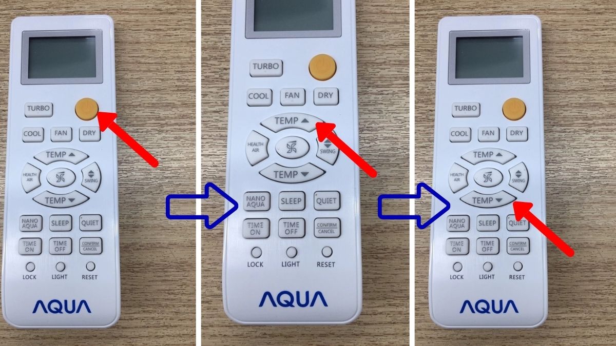 Nhấn nút TEMP đề điều chỉnh nhiệt độ