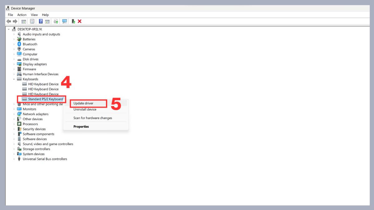 Tiến hành cập nhật Driver bàn phím cho laptop Dell