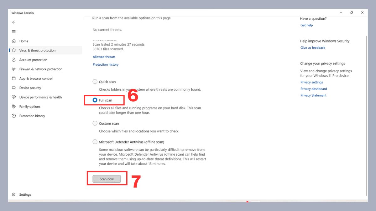 Quét virus toàn bộ máy tính Dell