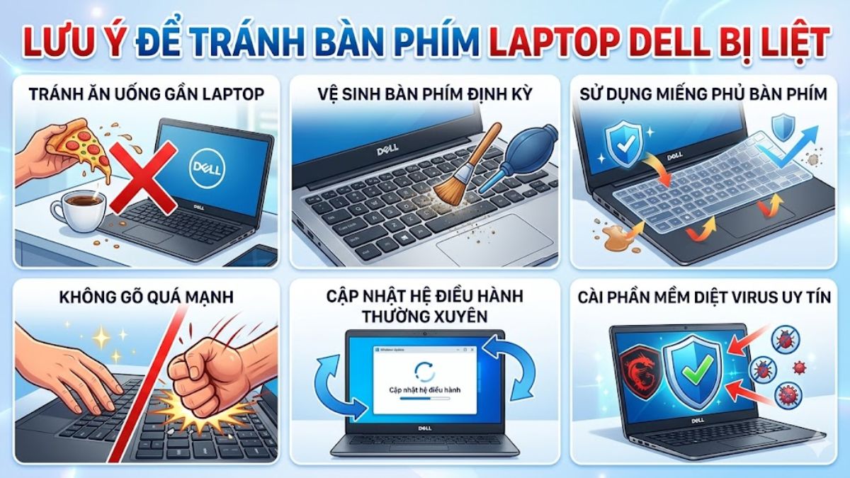 Lưu ý để tránh bàn phím laptop Dell bị liệt
