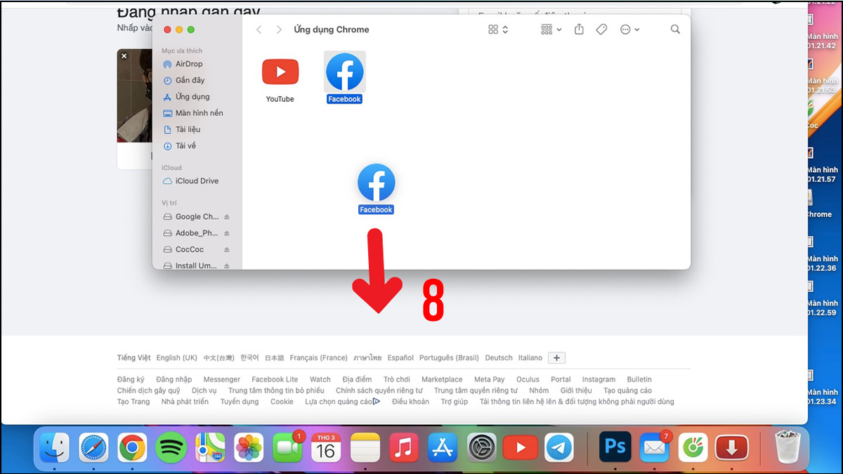 Tải Facebook cho Macbook thông qua trình duyệt web bước 4