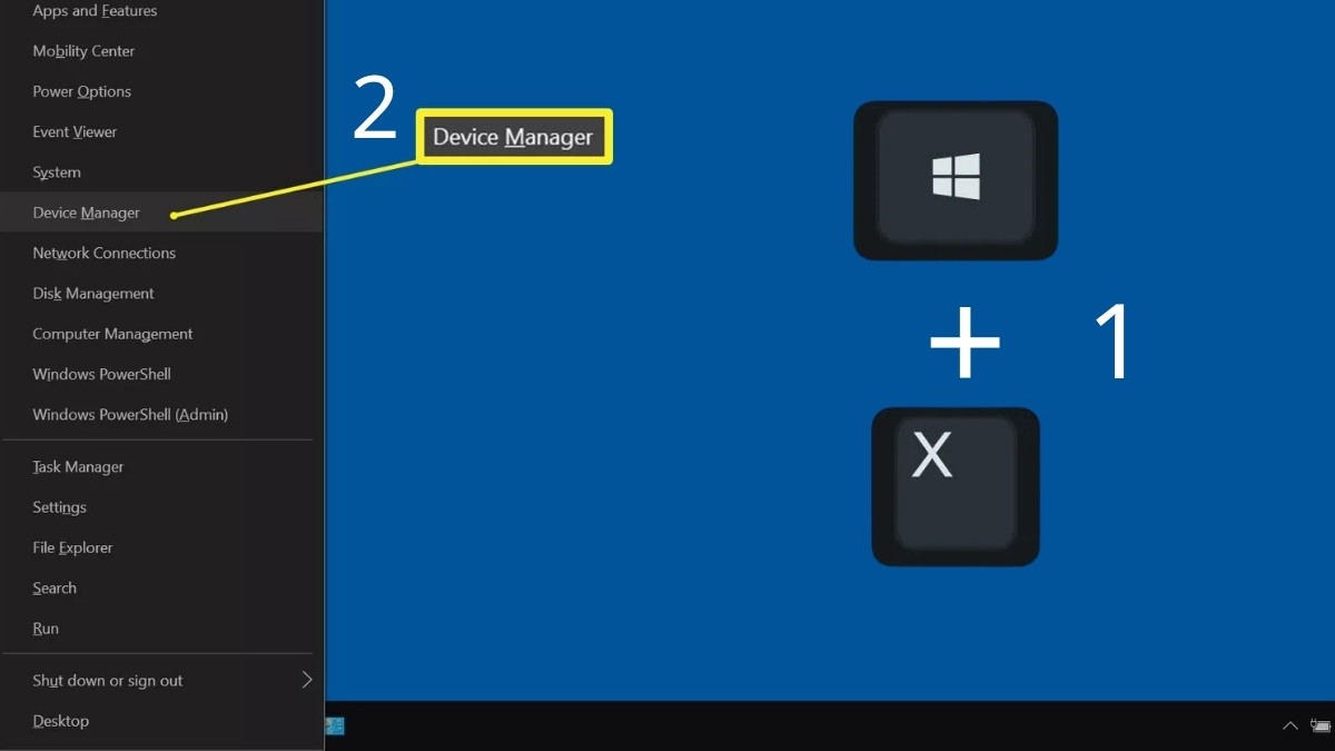 Nhấn tổ hợp Windows X 