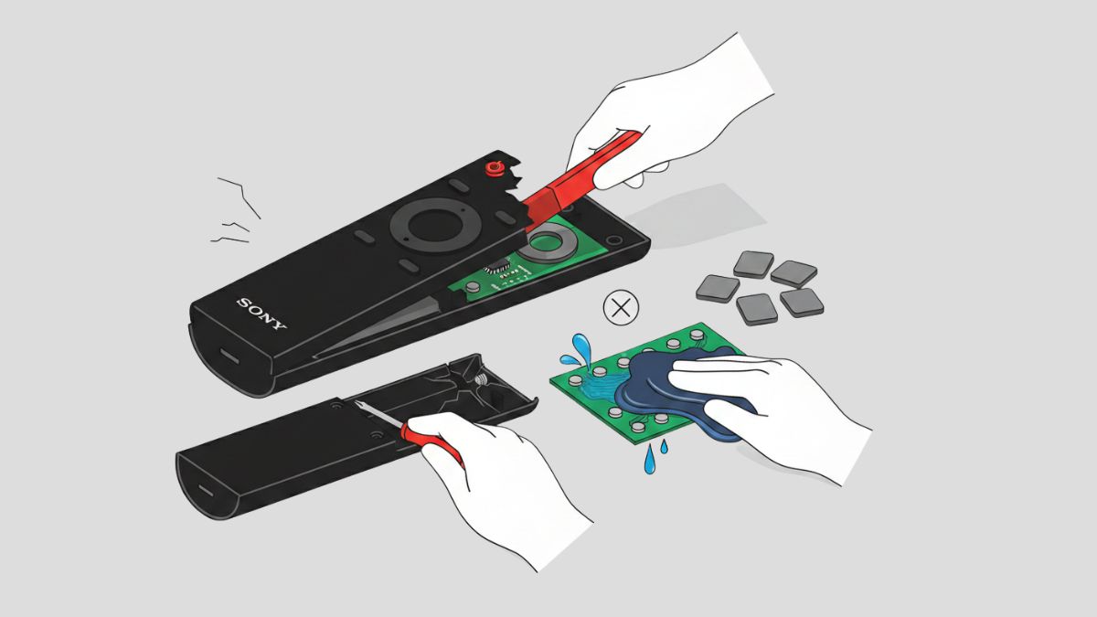 Các lỗi thường gặp khi tháo điều khiển tivi Sony