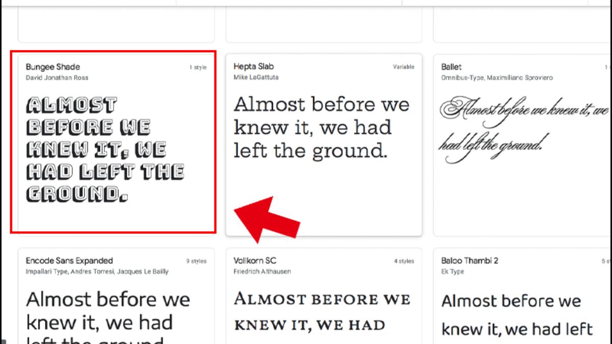 Cách thêm Font chữ vào photoshop bằng Google Font bước 1 (Hình minh họa)