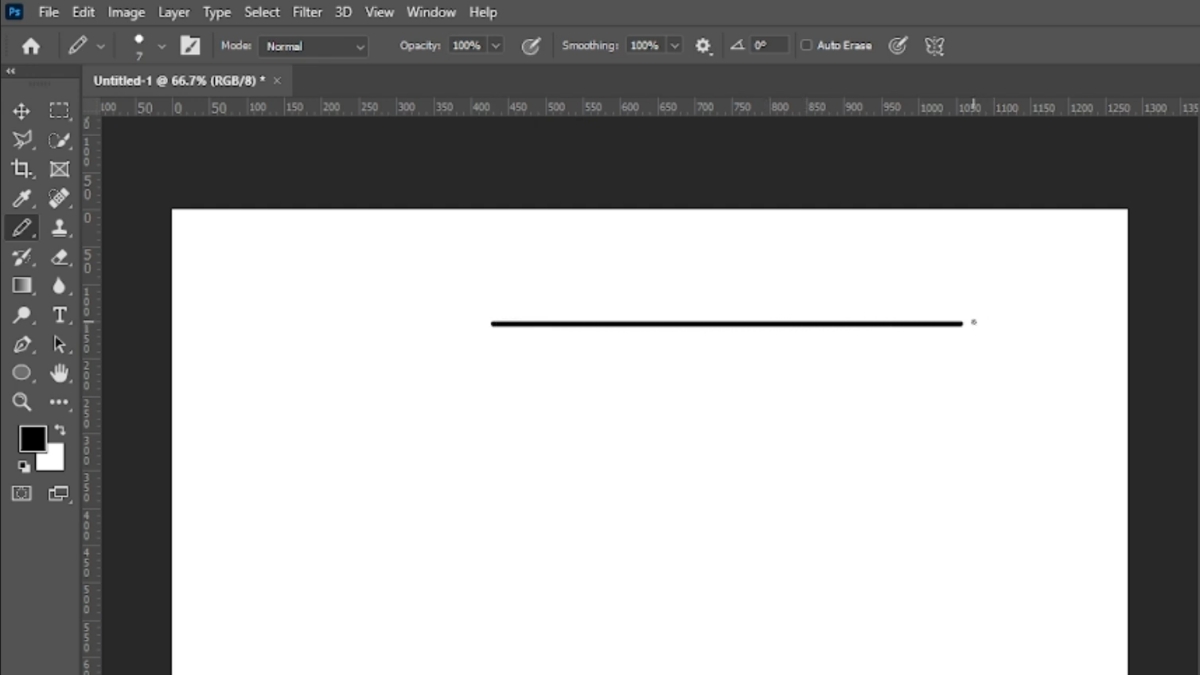 Vẽ đường thẳng trong Photoshop bằng Pencil Tool bước 3 (Hình minh họa)