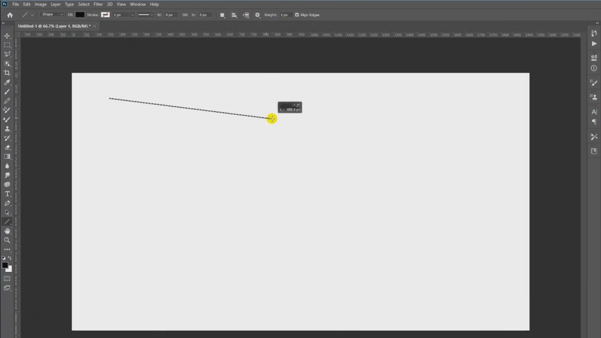 Cách vẽ đường thẳng trong Photoshop bằng Line Tool bước 4 (Hình minh họa)