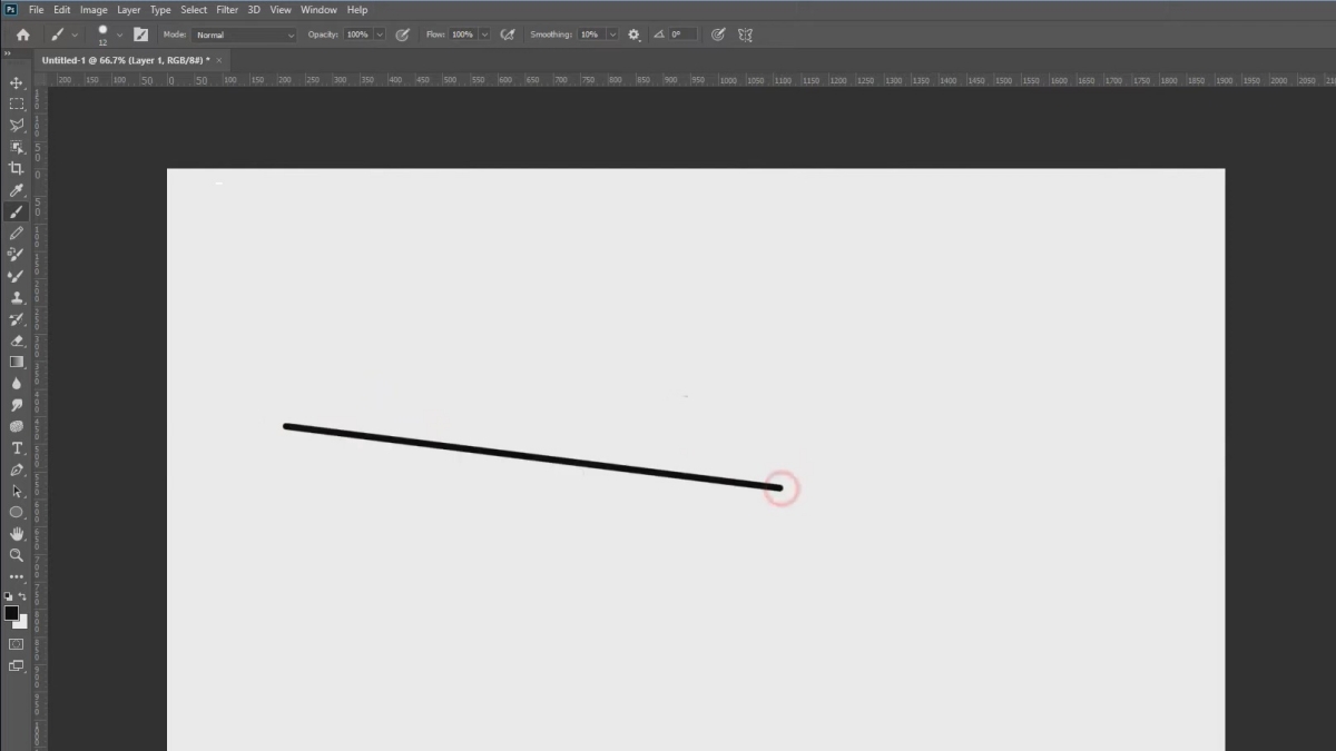 Vẽ đường thẳng trong Photoshop bằng Brush Tool bước 3 (Hình minh họa)