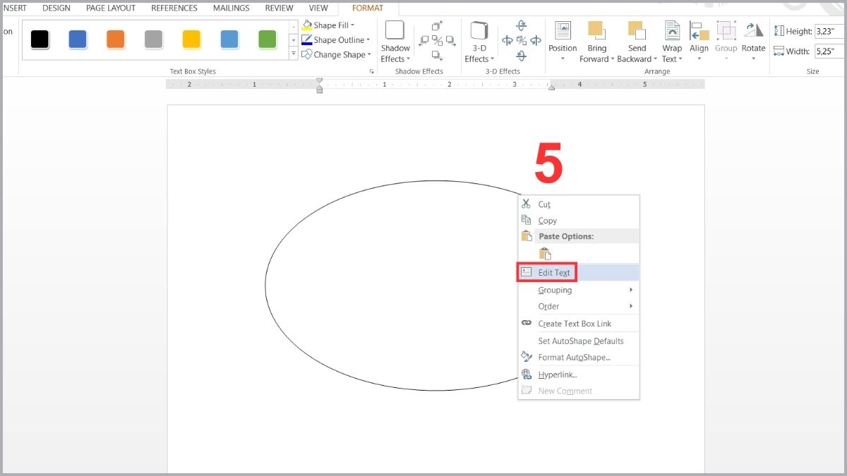 Hướng dẫn cách viết chữ vào Shape trong Word bước 3