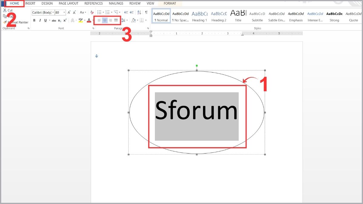 Thao tác căn lề cho chữ trong Shape trong Word