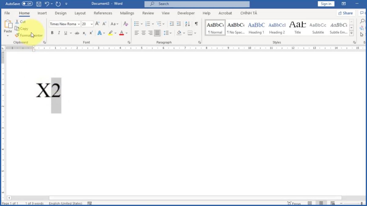 Cách đánh số mũ đơn giản bằng Font trong Word  bước 2