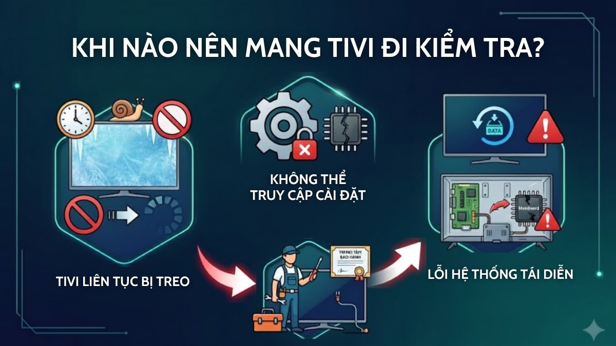 Trường hợp cần mang tivi đi kiểm tra