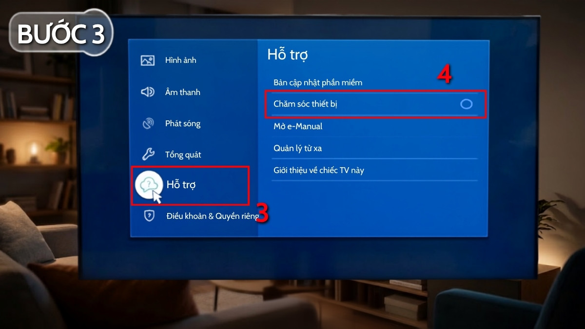Cách kiểm tra dung lượng bộ nhớ còn trống trên tivi Samsung bước 3