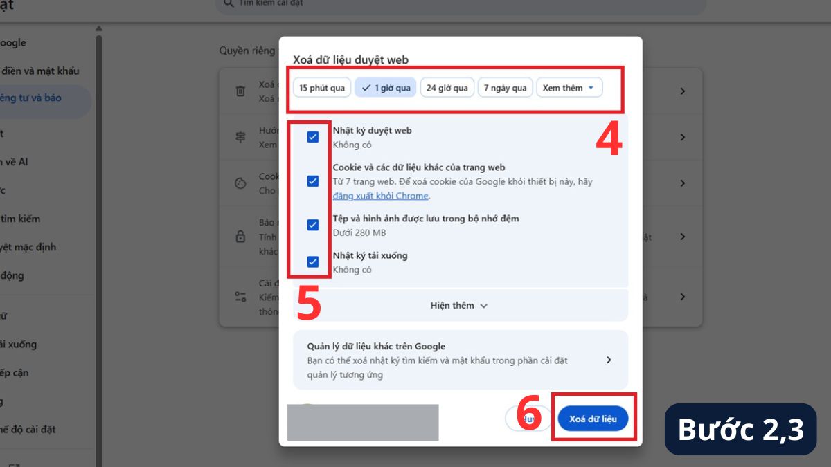 Cách xóa lịch sử trên máy tính trên Google Chrome bước 2