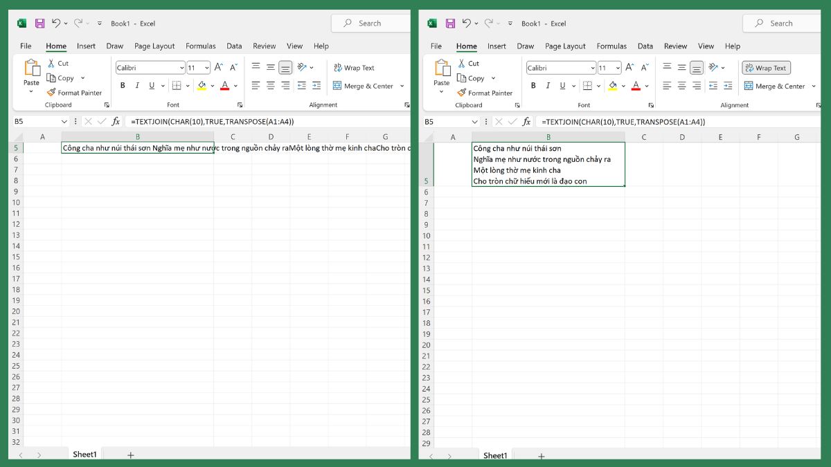 Cách phục lỗi copy từ Excel sang Google Sheets bị mất xuống dòng