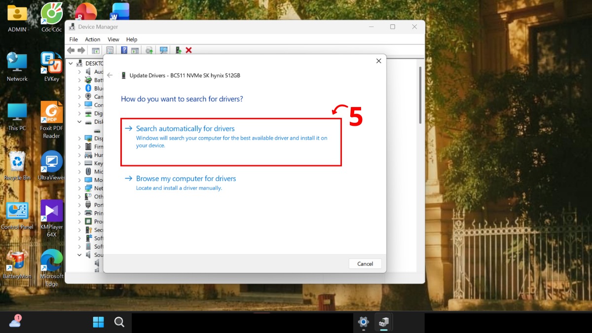 Cập nhật Driver đầy đủ cho máy bước 4