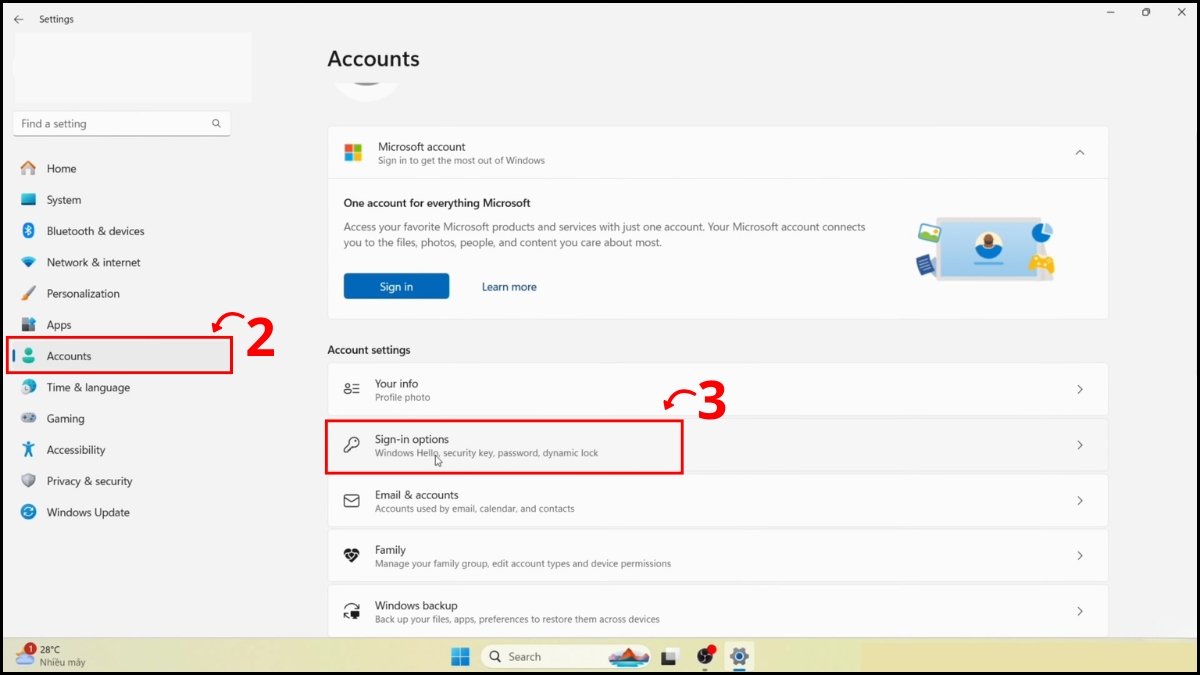 Thiết lập bảo mật cho máy tính bước 2