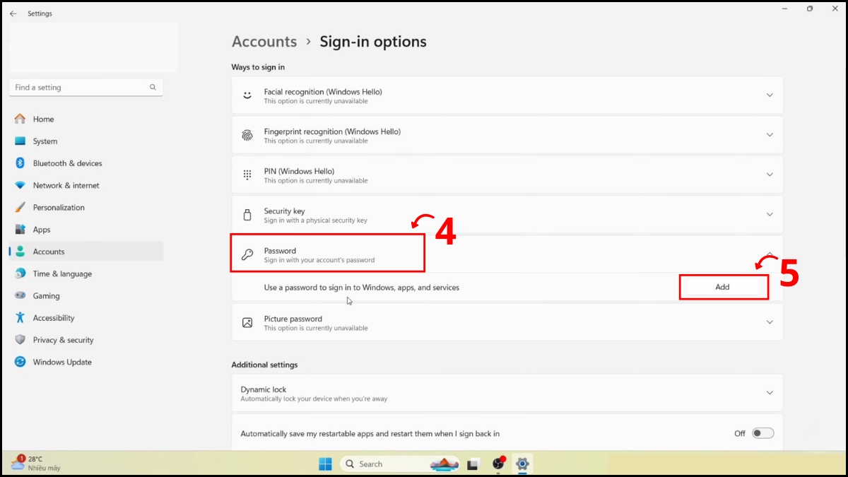 Thiết lập bảo mật cho máy tính bước 3
