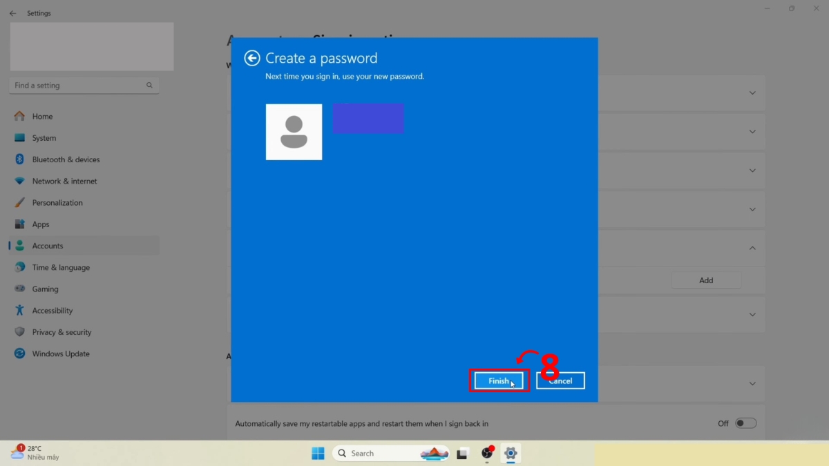 Thiết lập bảo mật cho máy tính bước 5