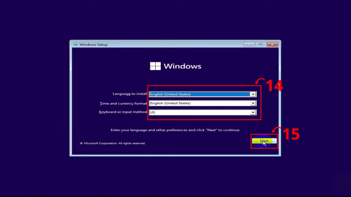 Cài đặt lại Windows bằng USB bước 3