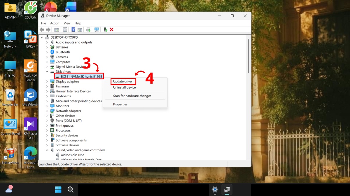 Cập nhật Driver đầy đủ cho máy bước 3