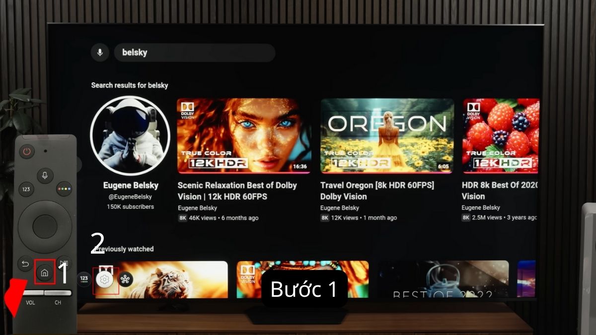 Thiết lập chế độ hình ảnh và âm thanh trên tivi Samsung bước 1