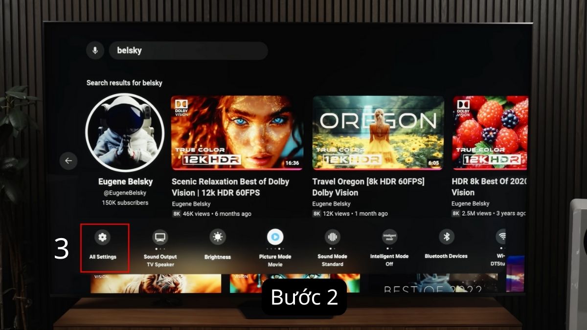 Thiết lập chế độ hình ảnh và âm thanh trên tivi Samsung bước 2